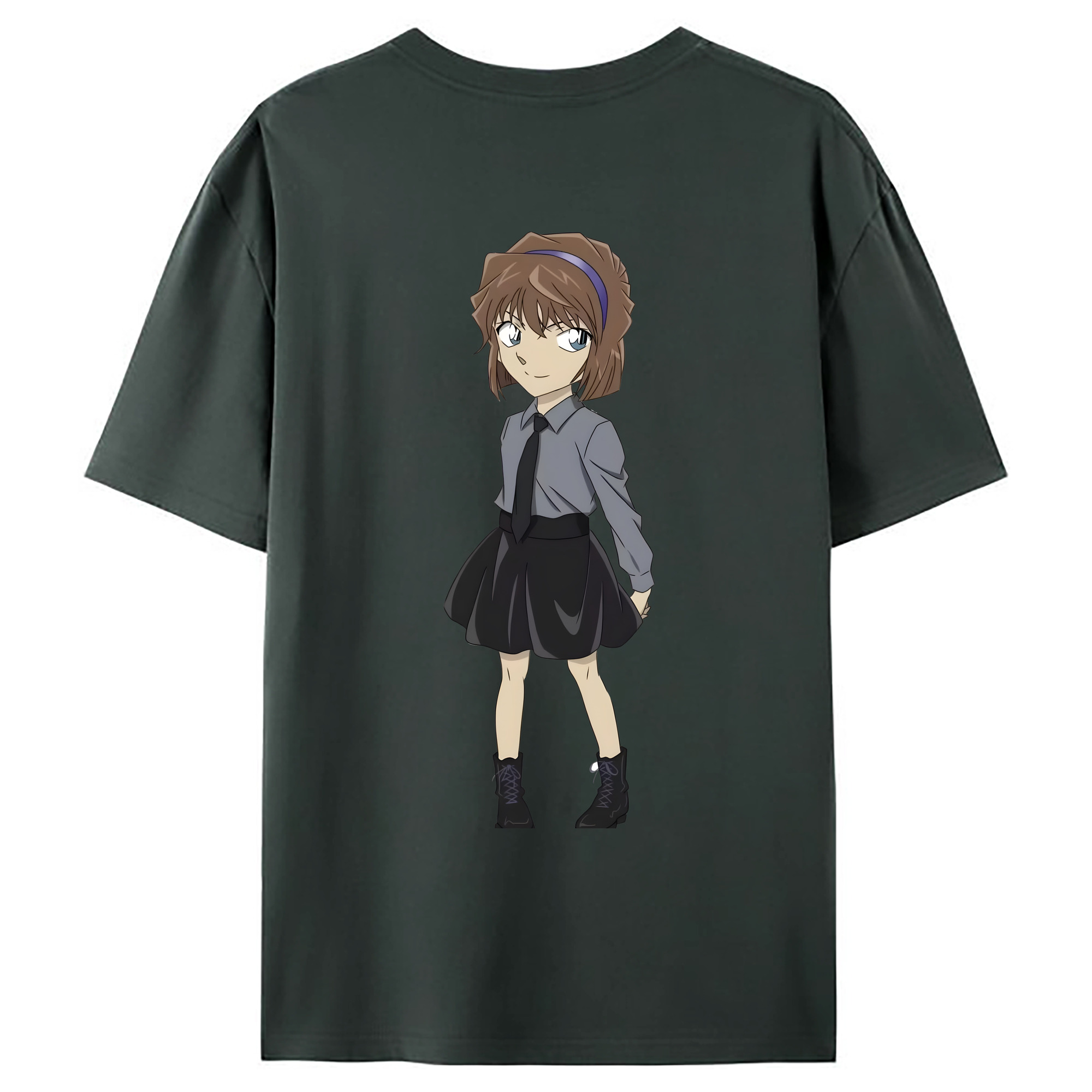 （画像用） 名探偵コナン 灰原 哀 はいばら あい Detective Conan Anita Hailey、Vi Graythorn Haibara Ai 綿100％ メンズ半袖Tシャツ（バックプリント） 通気性